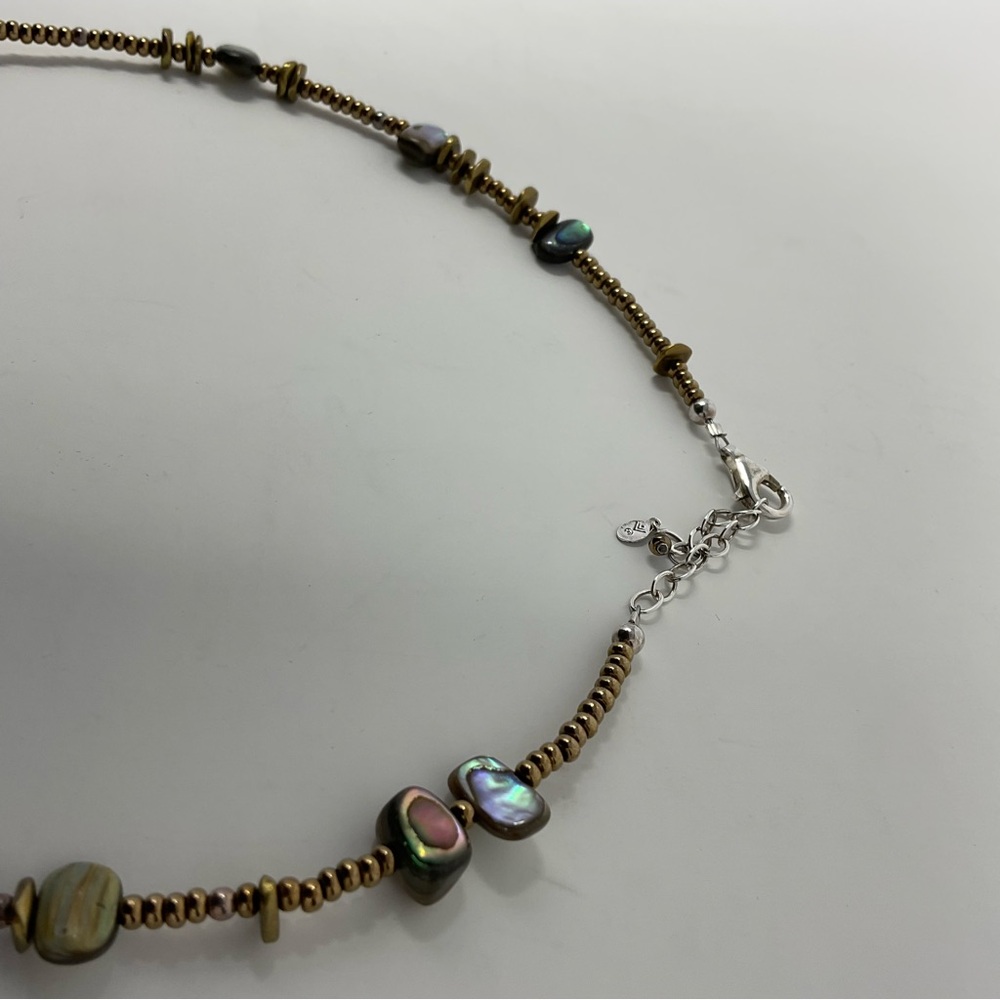 Silpada Sterling Silver Abalone Shell Bronze Bead Necklace EUC - Picture 7 of 10